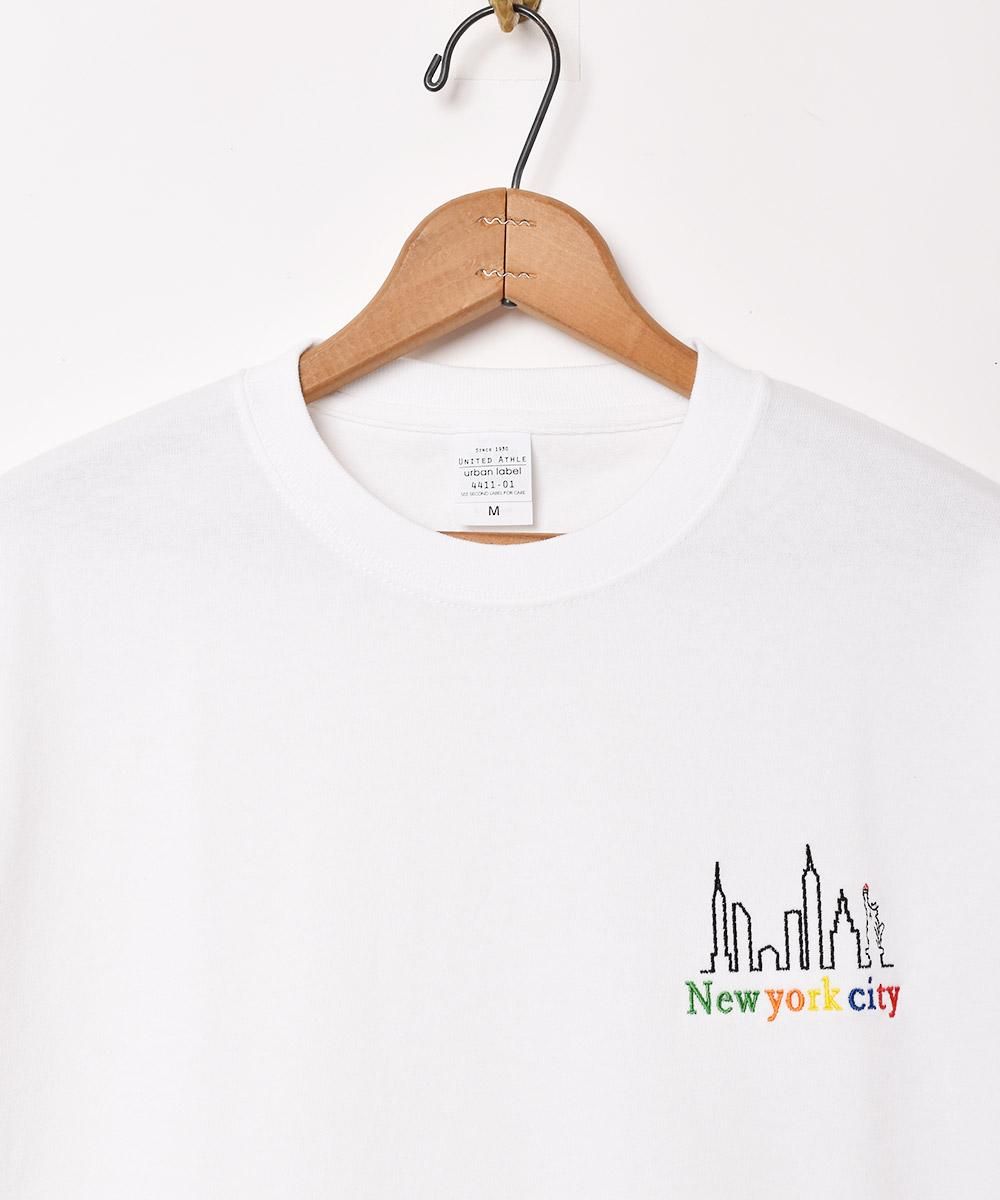 USA製 90s NEW YORK Logo S/S Tee 黒 L ニューヨーク 半袖 T