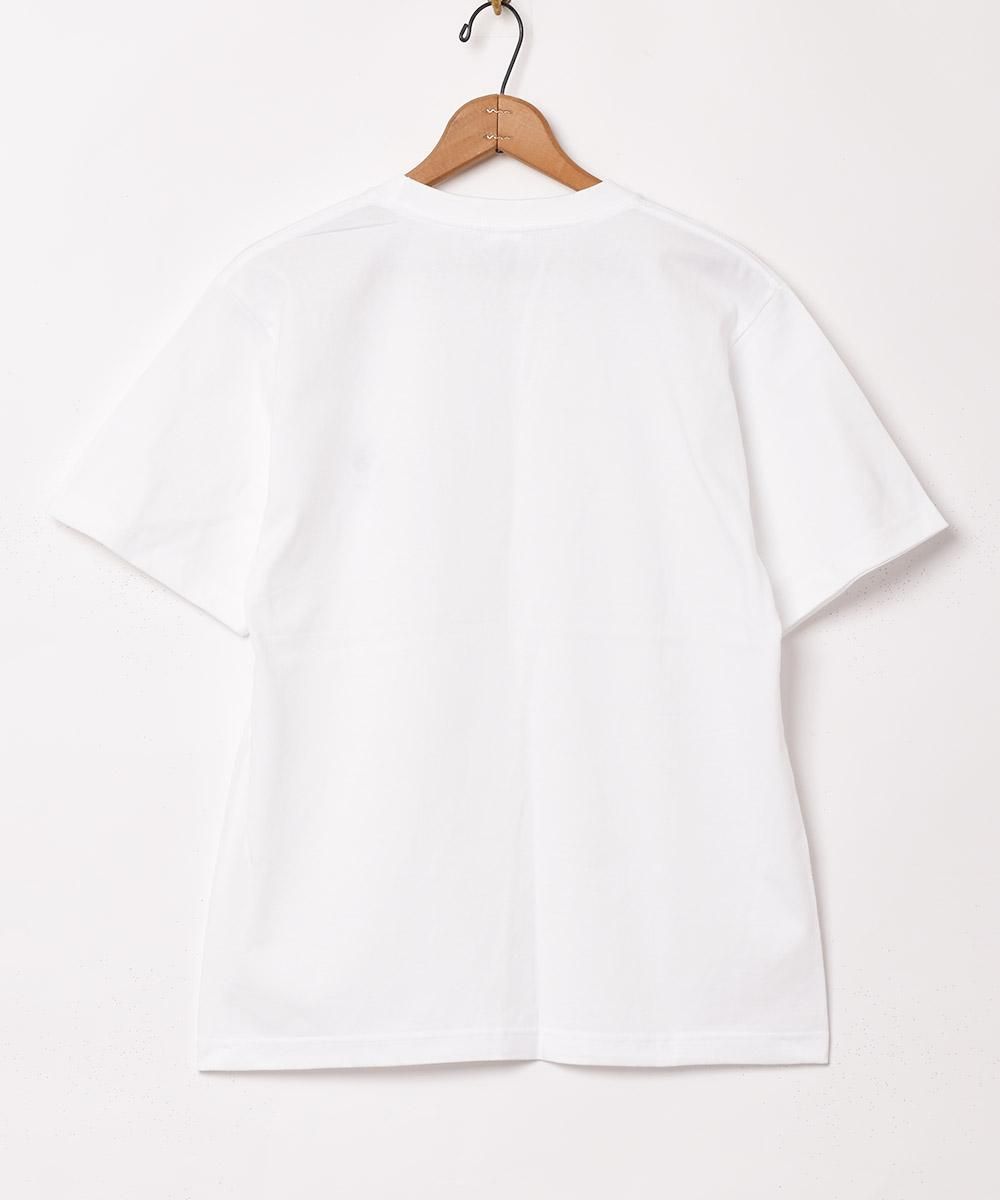 3色展開 刺繍Tシャツ | Flower | ホワイト - 古着屋