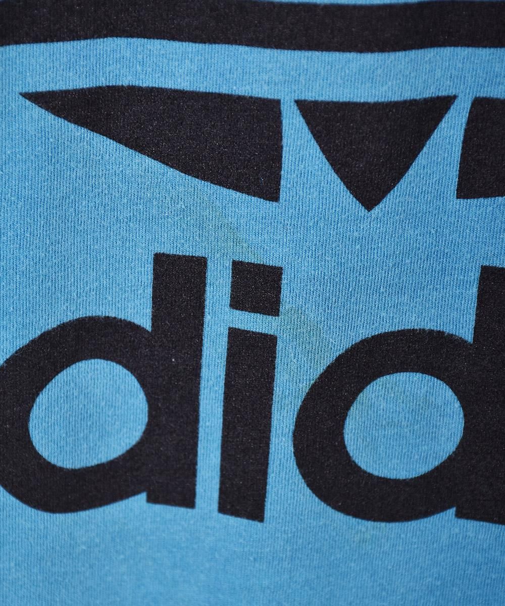 古着 90s USA製 adidas 斜め トレフォイル BIG ロゴ Tシャツ M