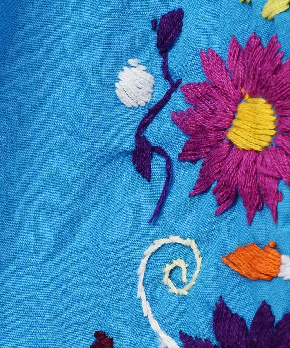 メキシカン刺繍 半袖 チュニックワンピース - 古着屋
