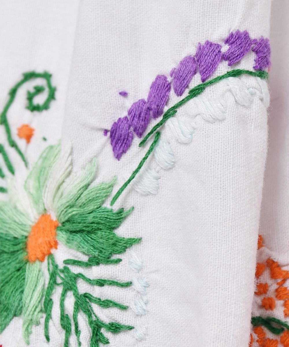 メキシカン刺繍 半袖 チュニックワンピース - 古着屋