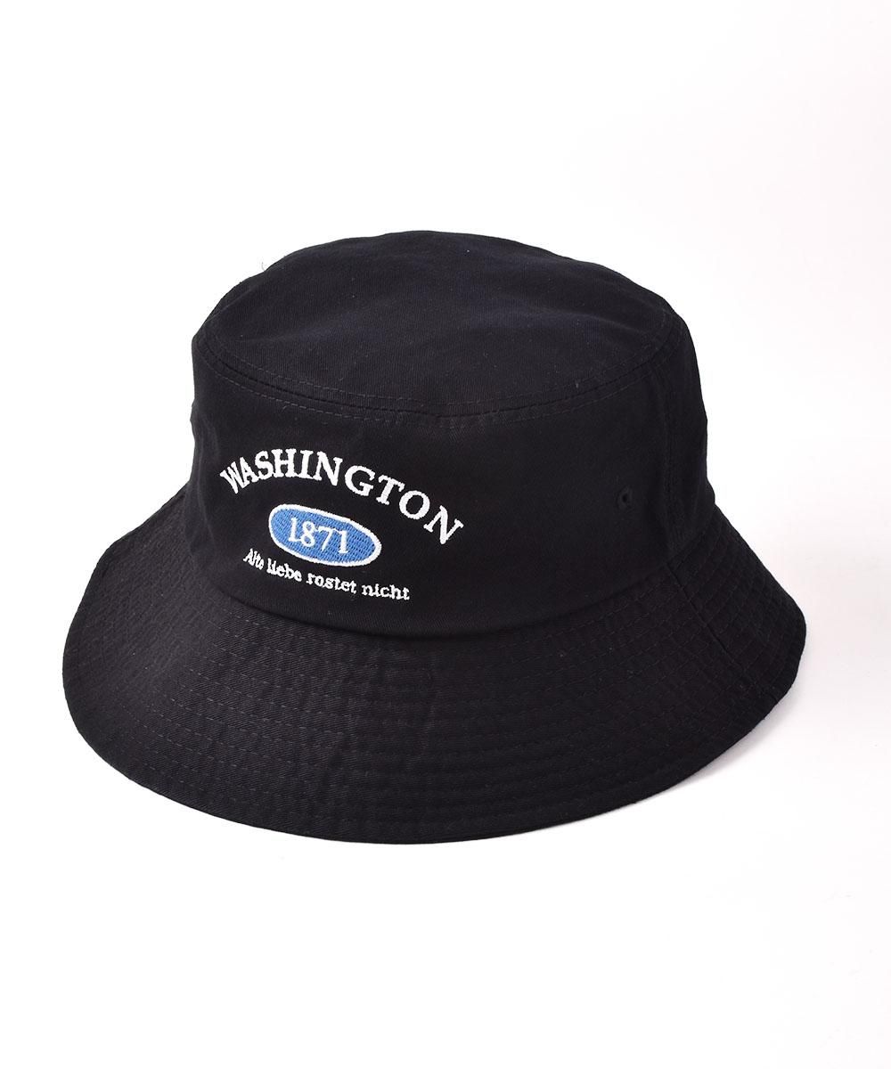 2色展開】刺繍入り バケットハット「WASHINGTON 1871」ブラック