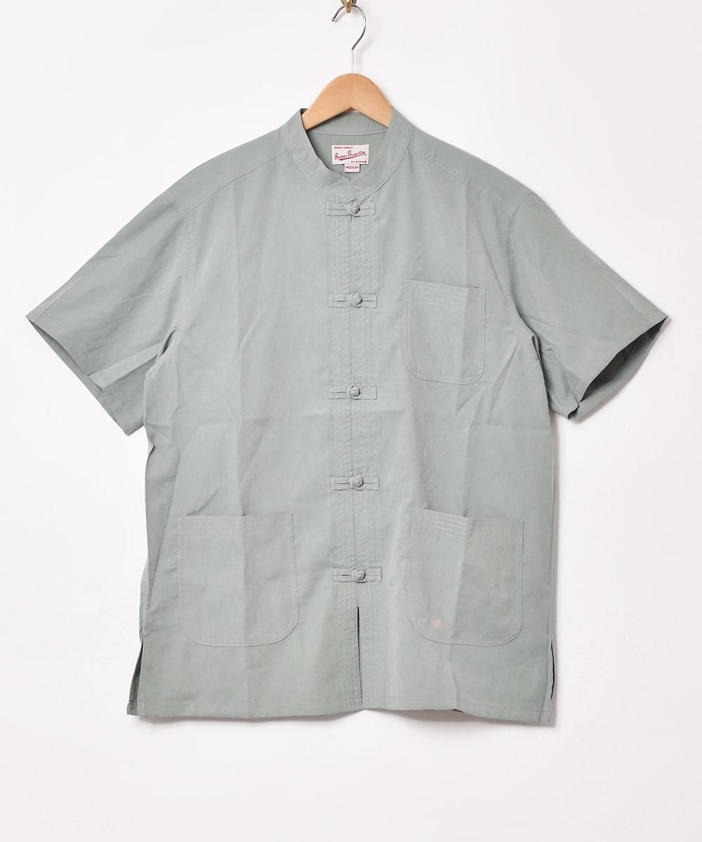 BACKERSコットンリネンチャイナシャツカンフーシャツアイボリーL BACKERSコットンリネンチャイナシャツカンフーシャツアイボリーL