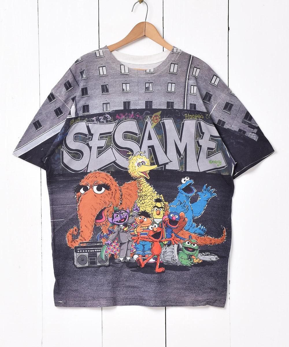 SESAME STREET 転写プリント Tシャツ - 古着屋グレープフルーツ ムーン