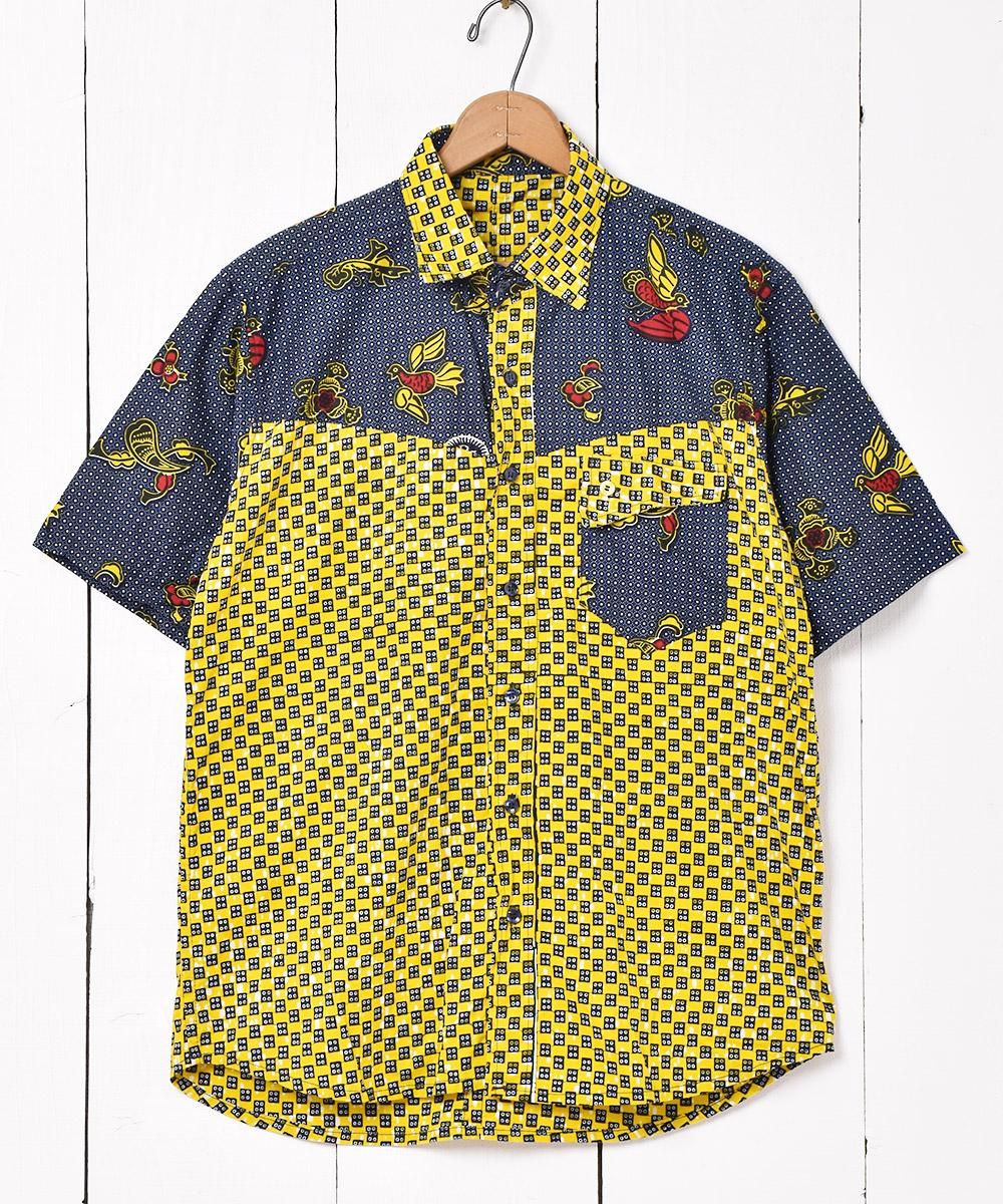 アフリカンバティック 半袖シャツ - 古着屋グレープフルーツ ムーン