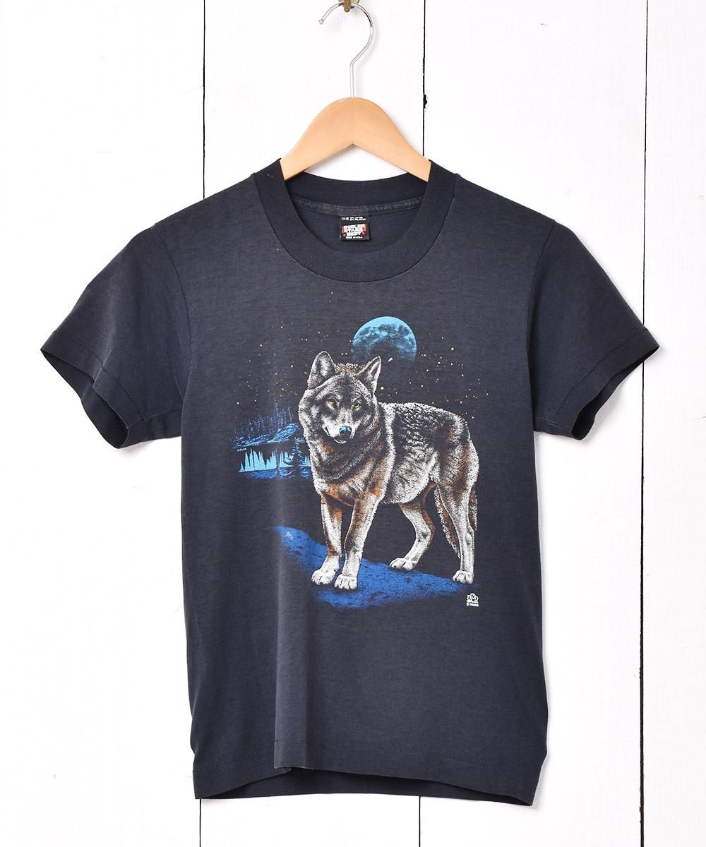 アメリカ製 90's オオカミ プリントTシャツ - 古着屋 アメリカ製 90's オオカミ プリントTシャツ - 古着屋