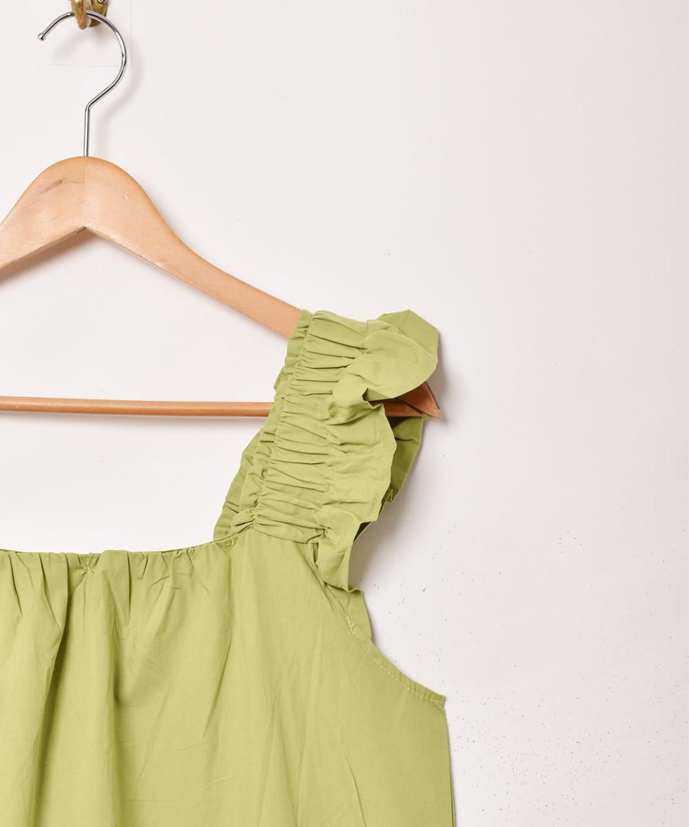 3色展開】「Meridian」スリーブレス ギャザーストラップ ワンピース