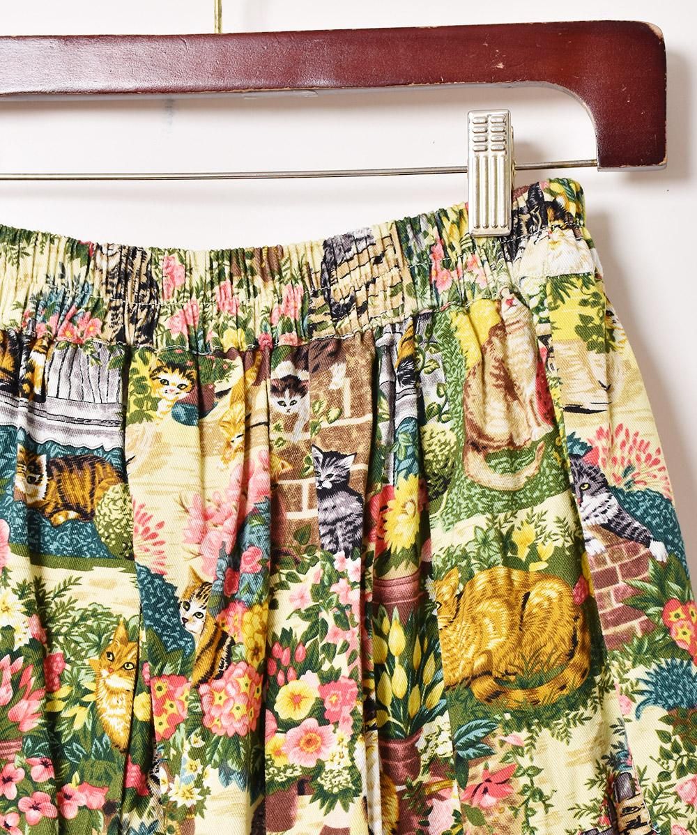 Emerald Motel」ネコ柄 ロングスカート - 古着屋グレープフルーツ