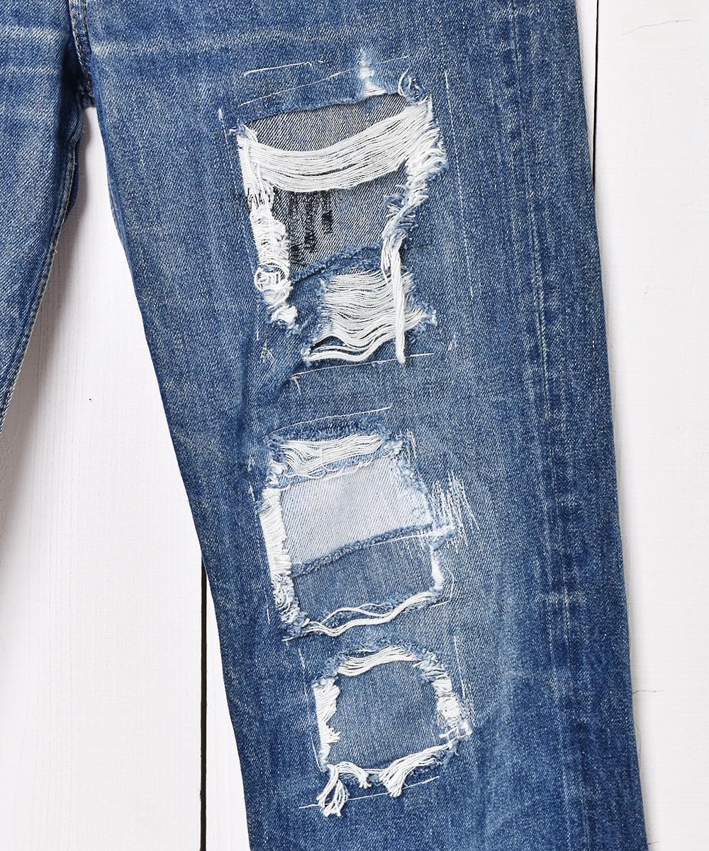Levi's 501 リメイク ダメージデニムパンツ W34 - 古着屋 Levi's 501 リメイク ダメージデニムパンツ W34 - 古着屋