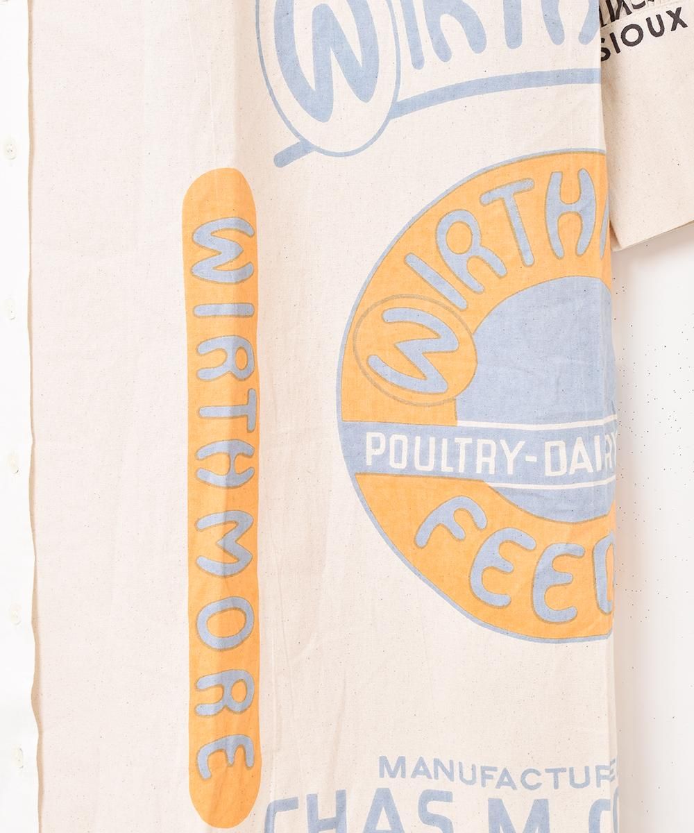 Emerald Motel」フィードサック柄 長袖ワンピース - 古着屋