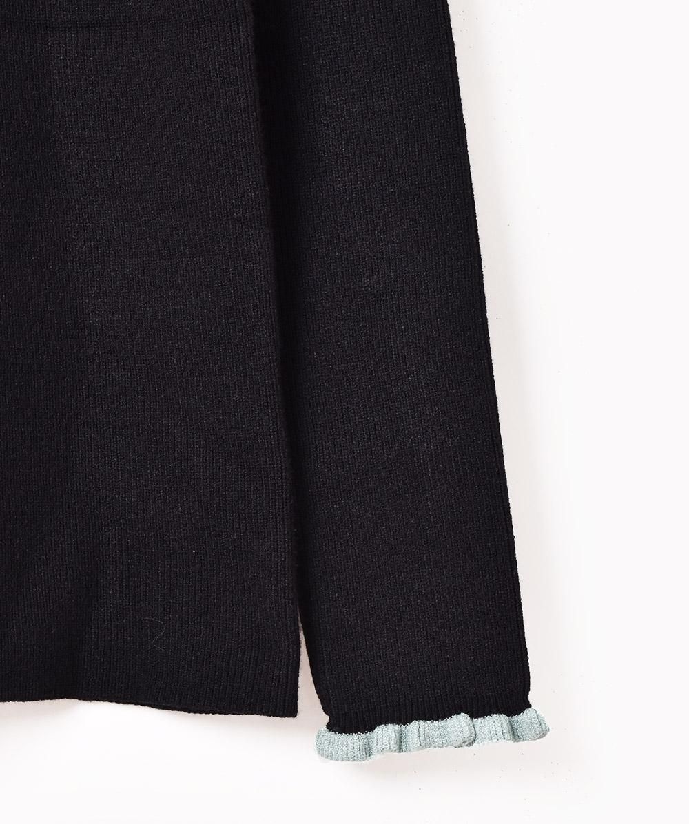 かまくらこ！Cygne lily／black 袖フリルタートルニット かまくらこ！Cygne lily／black 袖フリルタートルニット かまくらこ