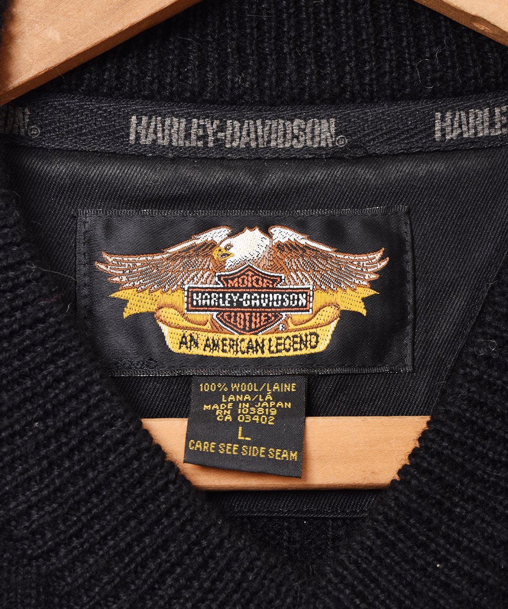古着の画像Harley Davidson ボーダー柄 ナンバリング セーター