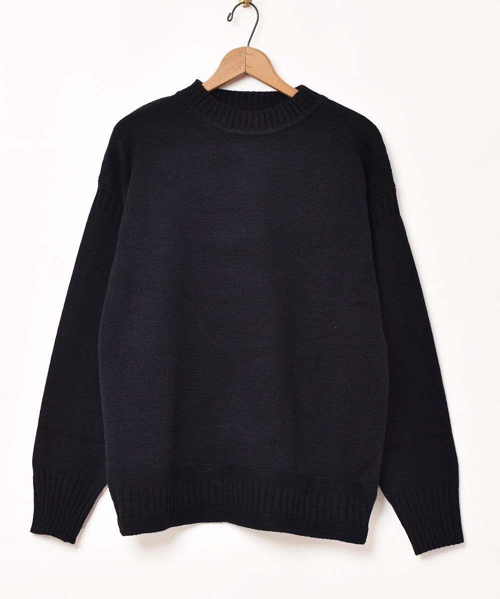 美品 BONCURA ガンジー ニット セーター 40 L ウール ブラック 黒 Guernsey Sweater Black – BONCOURA Official Online Store