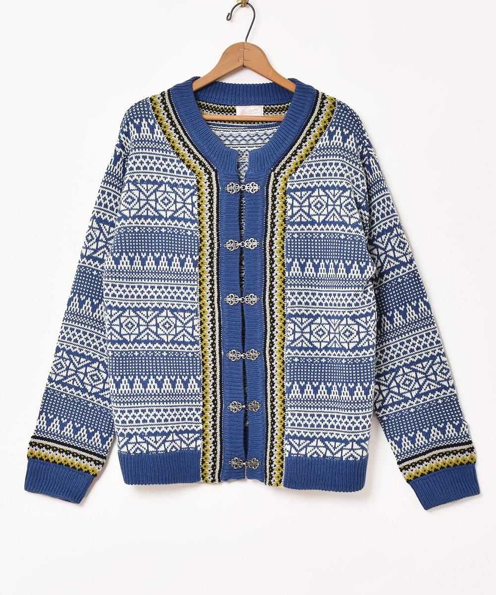 3色展開】「Backers」ノルディック チロルカーディガン グレー - 古着