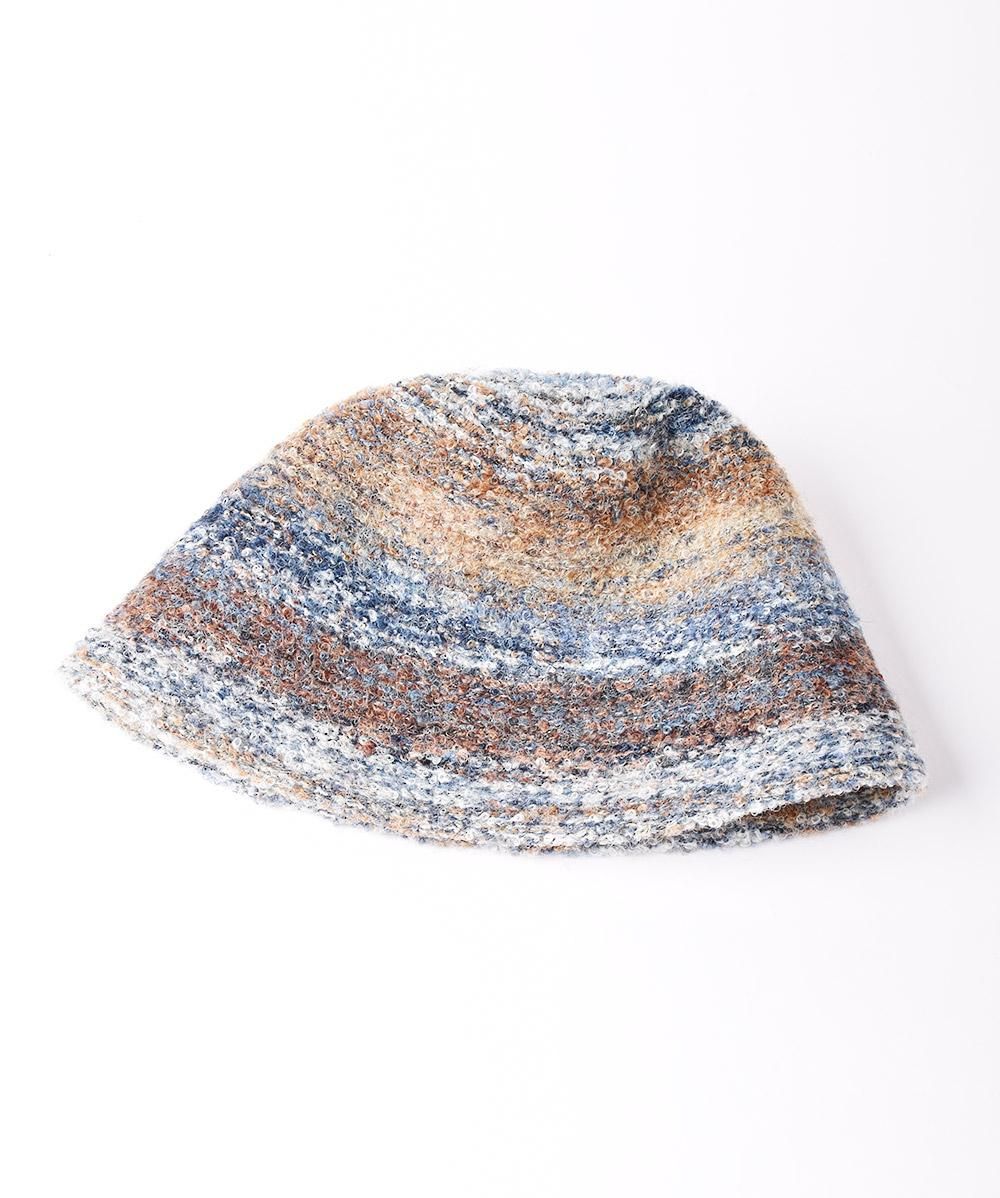 2色展開】グラデーションカラー ニットハット ネイビー - 古着屋