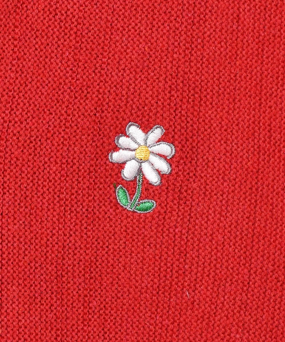 ◼️★【M】カーディガン 花 ビジュー ヴィンテージ風 赤 個性的f552 ◼️☆【M】カーディガン 花 ビジュー ヴィンテージ風 赤 個性的