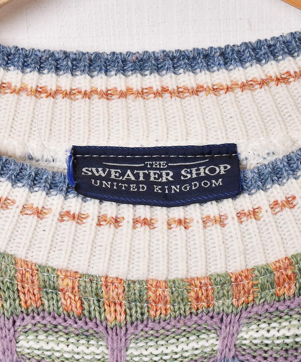 イギリス製 SWEATER SHOP 3D デザインセーター - 古着屋 イギリス製 SWEATER SHOP 3D デザインセーター - 古着屋