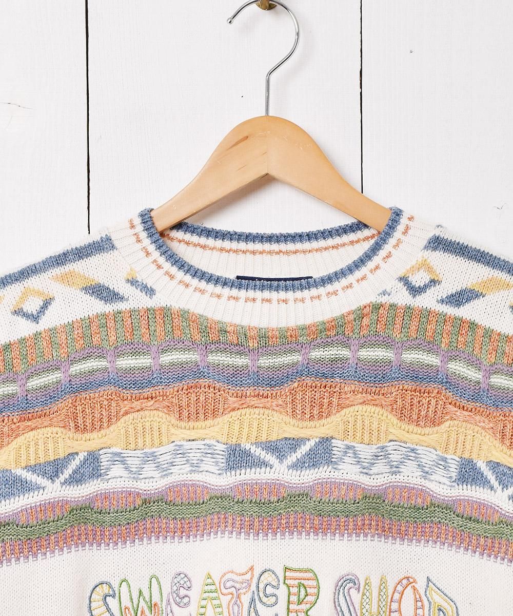 イギリス製 SWEATER SHOP 3D デザインセーター - 古着屋 イギリス製 SWEATER SHOP 3D デザインセーター - 古着屋
