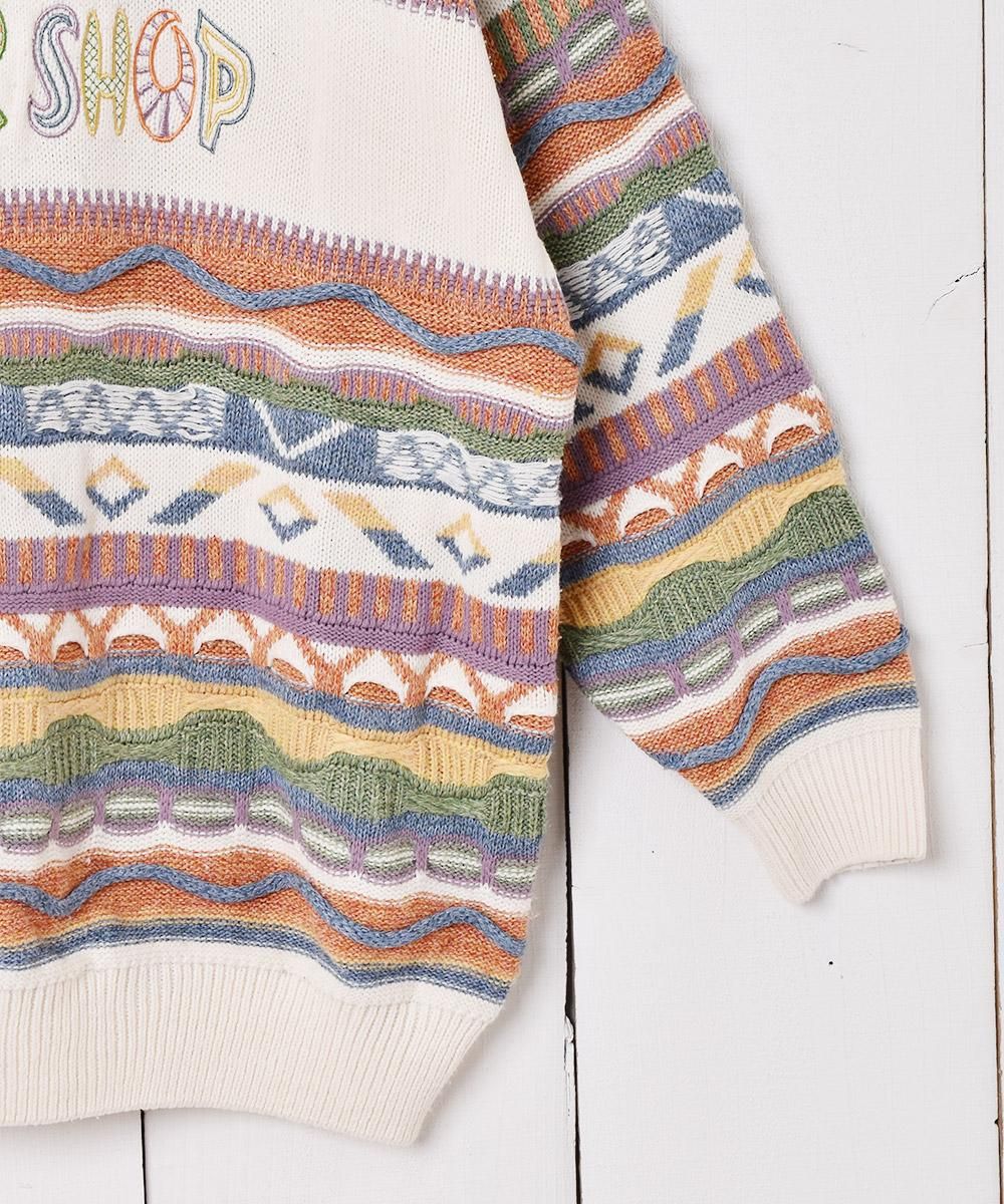 イギリス製 SWEATER SHOP 3D デザインセーター - 古着屋