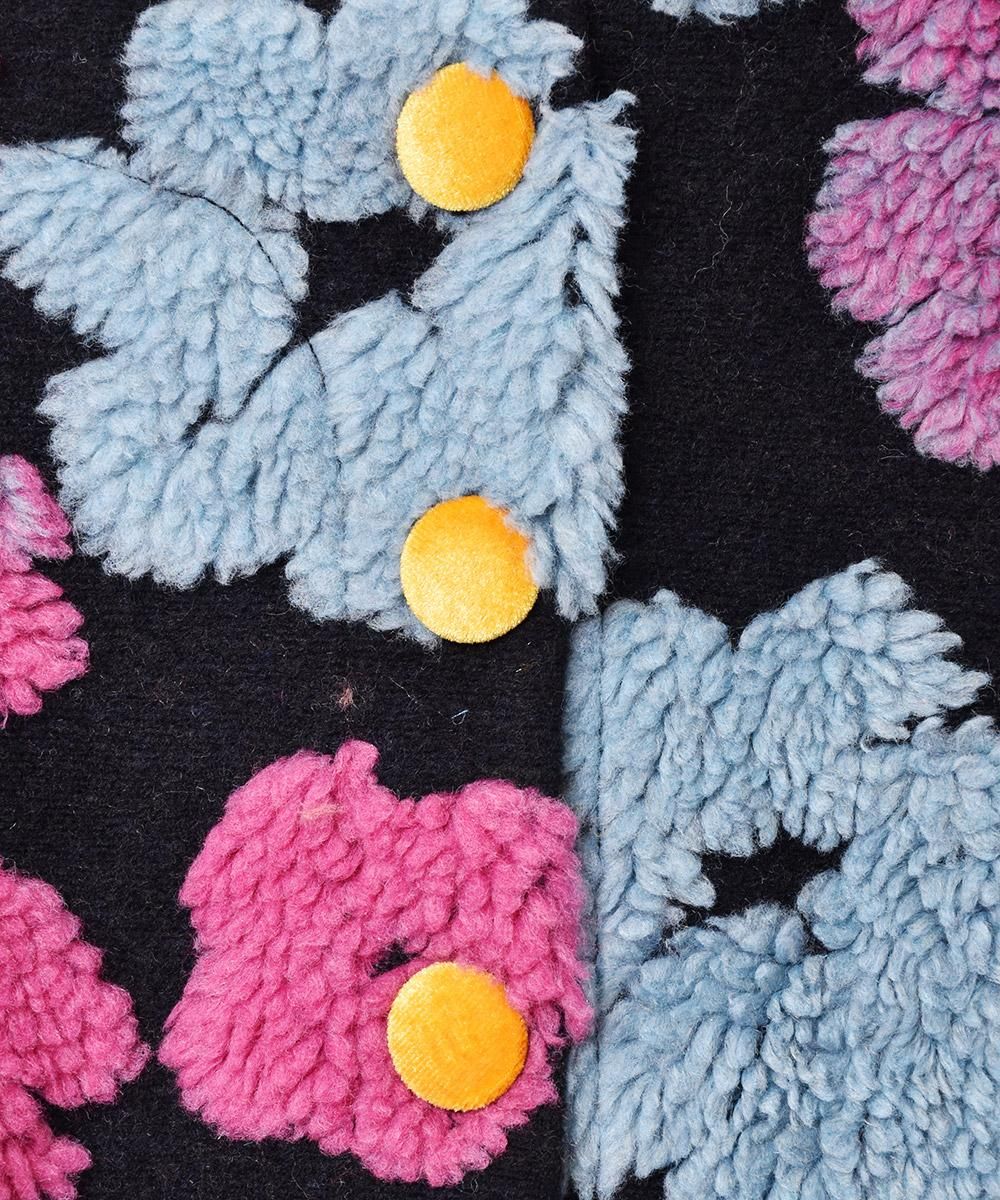 3色展開】「Meridian」花柄 ボア ジャケット パープル - 古着屋