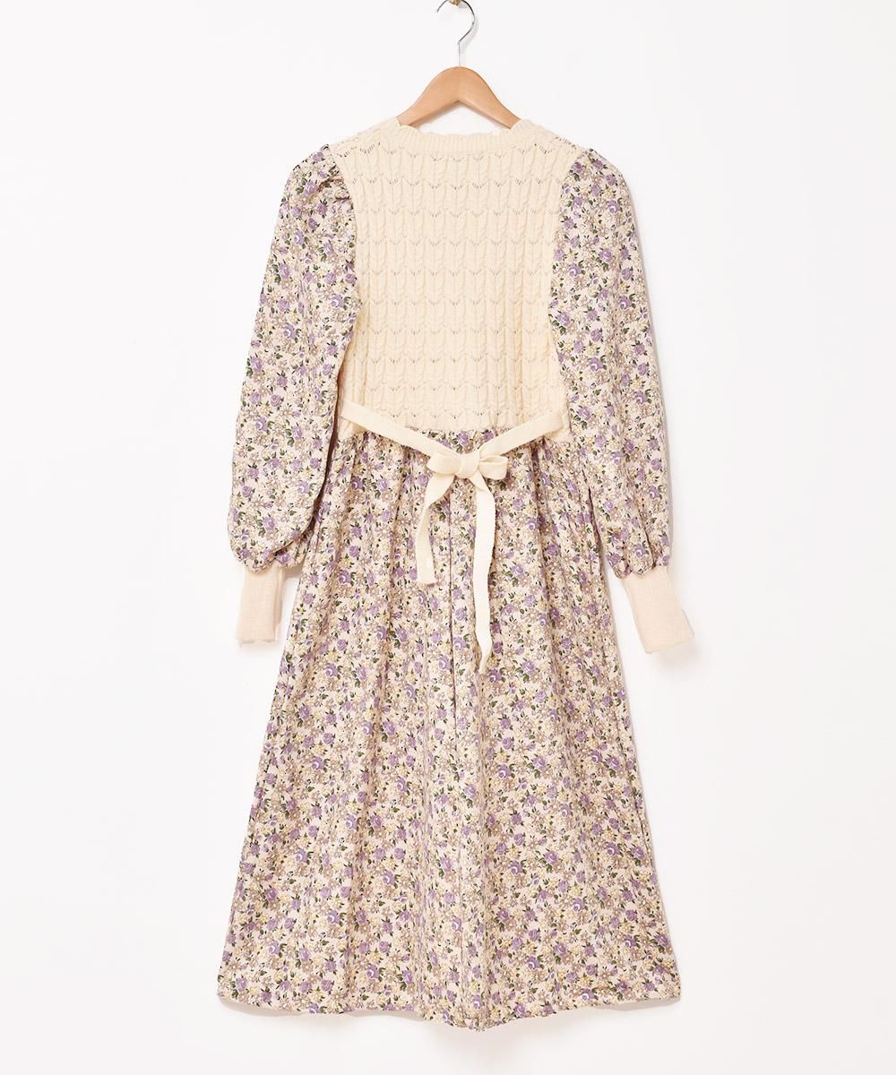 花柄 長袖 ワンピース 中古 ワンピース レディース ロングワンピース 長袖 チュニック 花柄