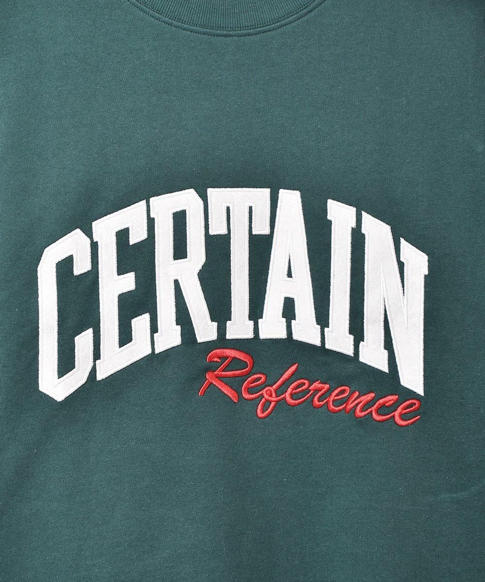 2色展開】刺繍 スウェットシャツ【CERTAIN】グリーン - 古着屋