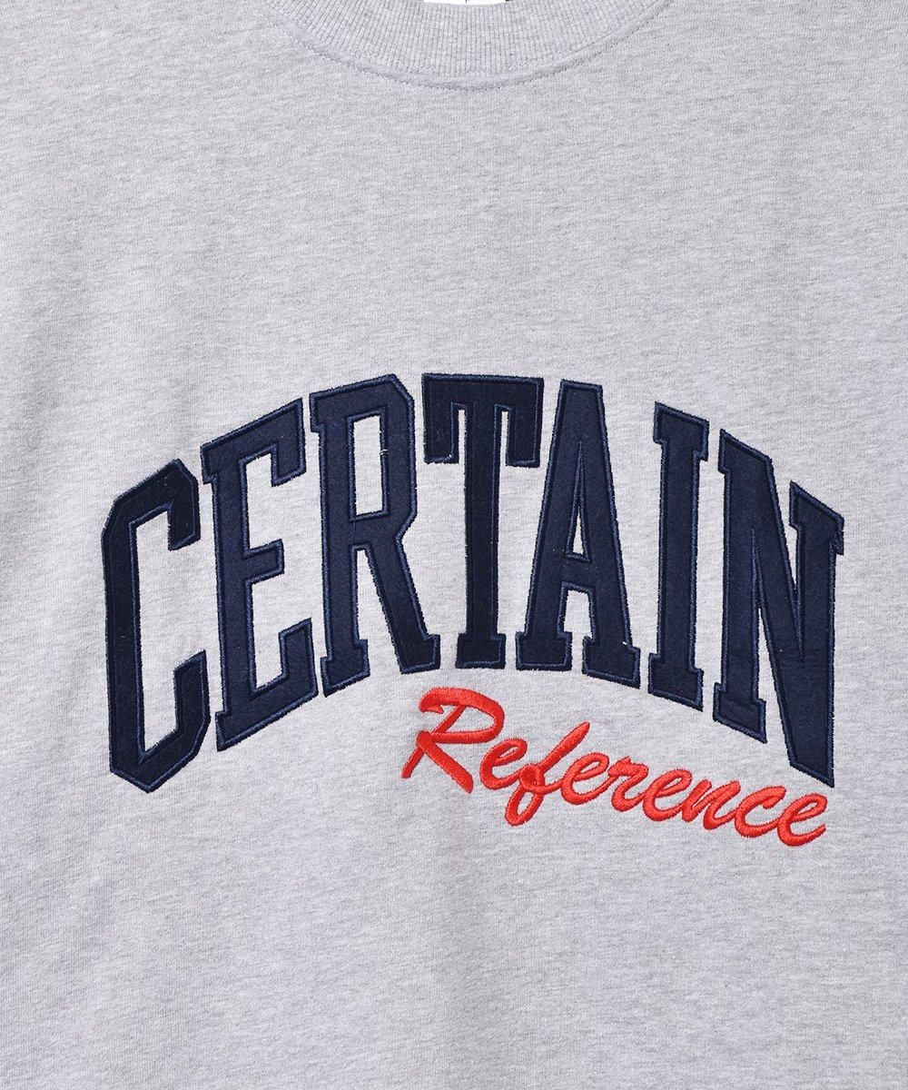 2色展開】刺繍 スウェットシャツ【CERTAIN】グレー - 古着屋