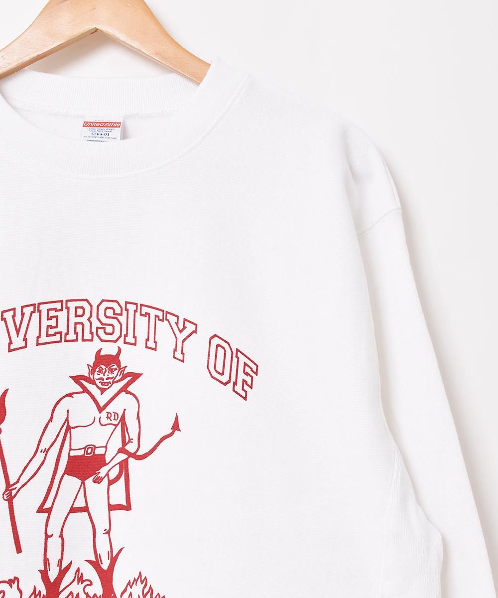 2色展開】プリントスウェットシャツ Devil「UNIVERSITY OF HILL 2色展開】プリントスウェットシャツ Devil「UNIVERSITY OF HILL