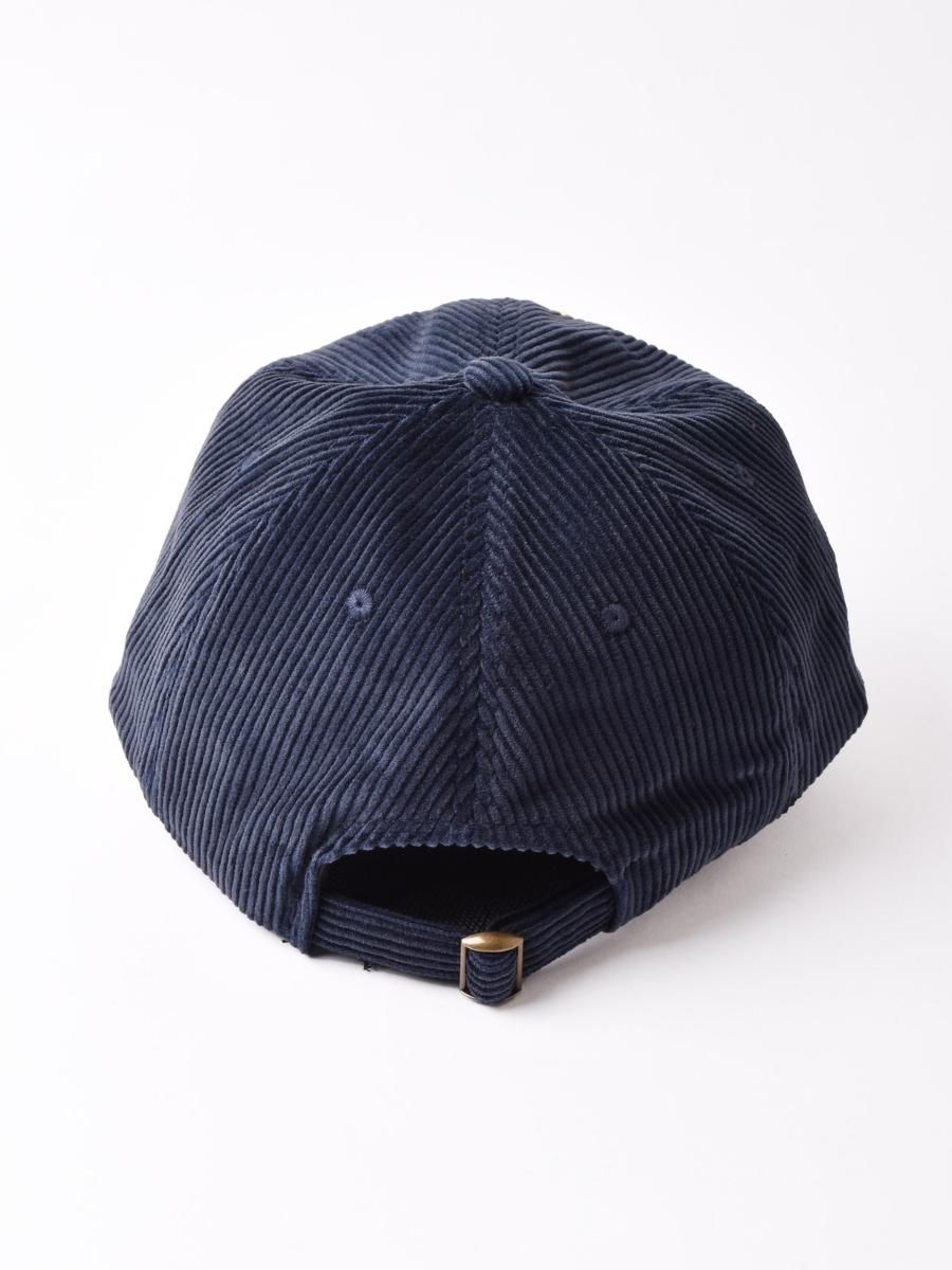 2色展開】刺繍入り コーデュロイキャップ 「BOSTON」 ネイビー