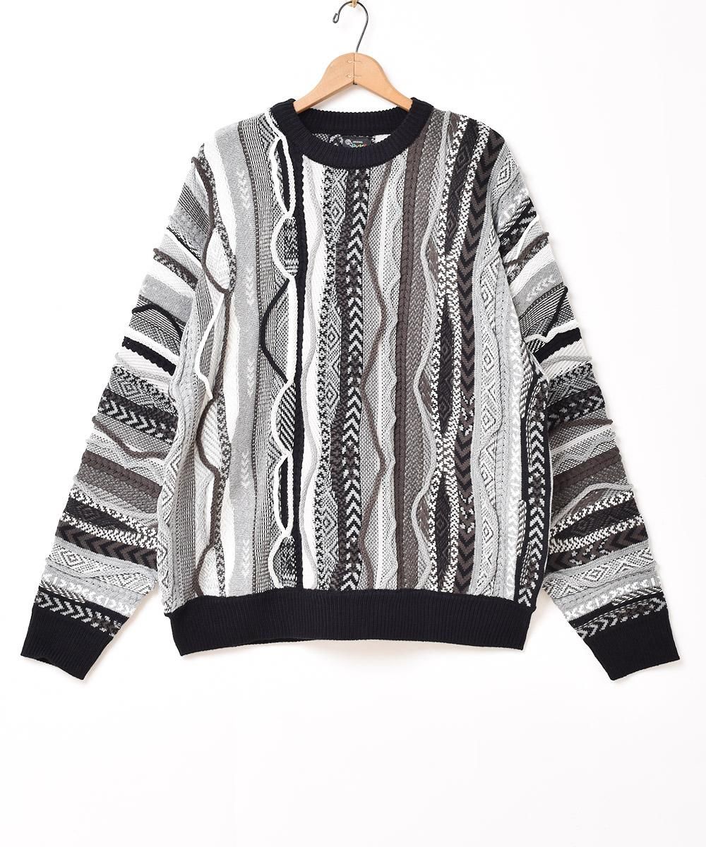 3色展開】「Backers」3Dニット セーター ブラック - 古着屋