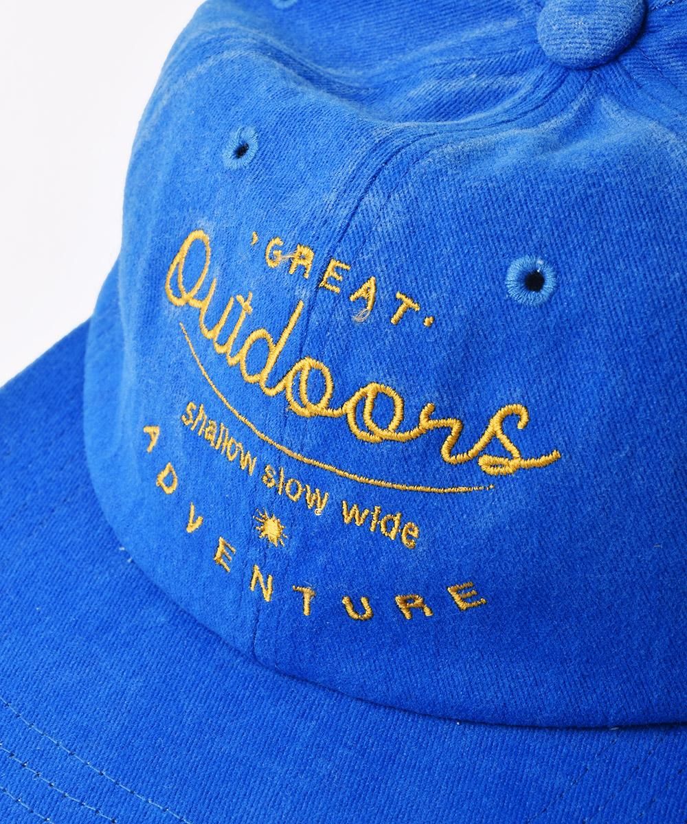 2色展開】フラットバイザー キャップ 「Outdoors」 ブルー