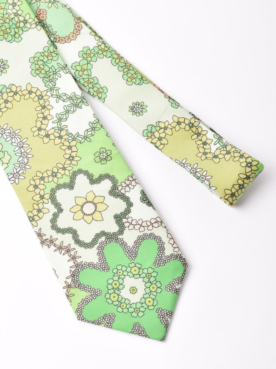 ネクタイシャツ】古着 総柄 デザイン刺繍 ワンカラー 紫 レトロ