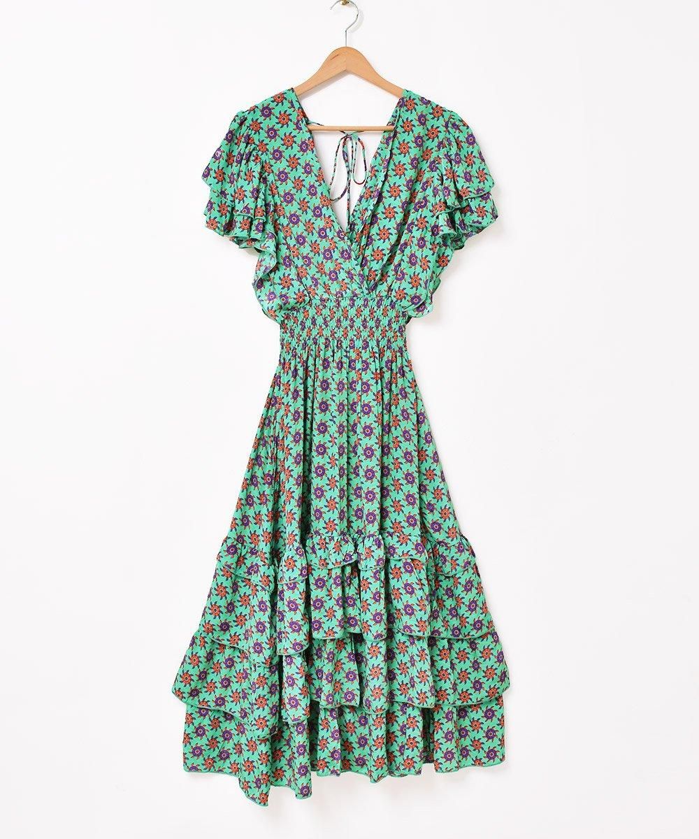 総柄 半袖 ワンピース 16825-1.jpg