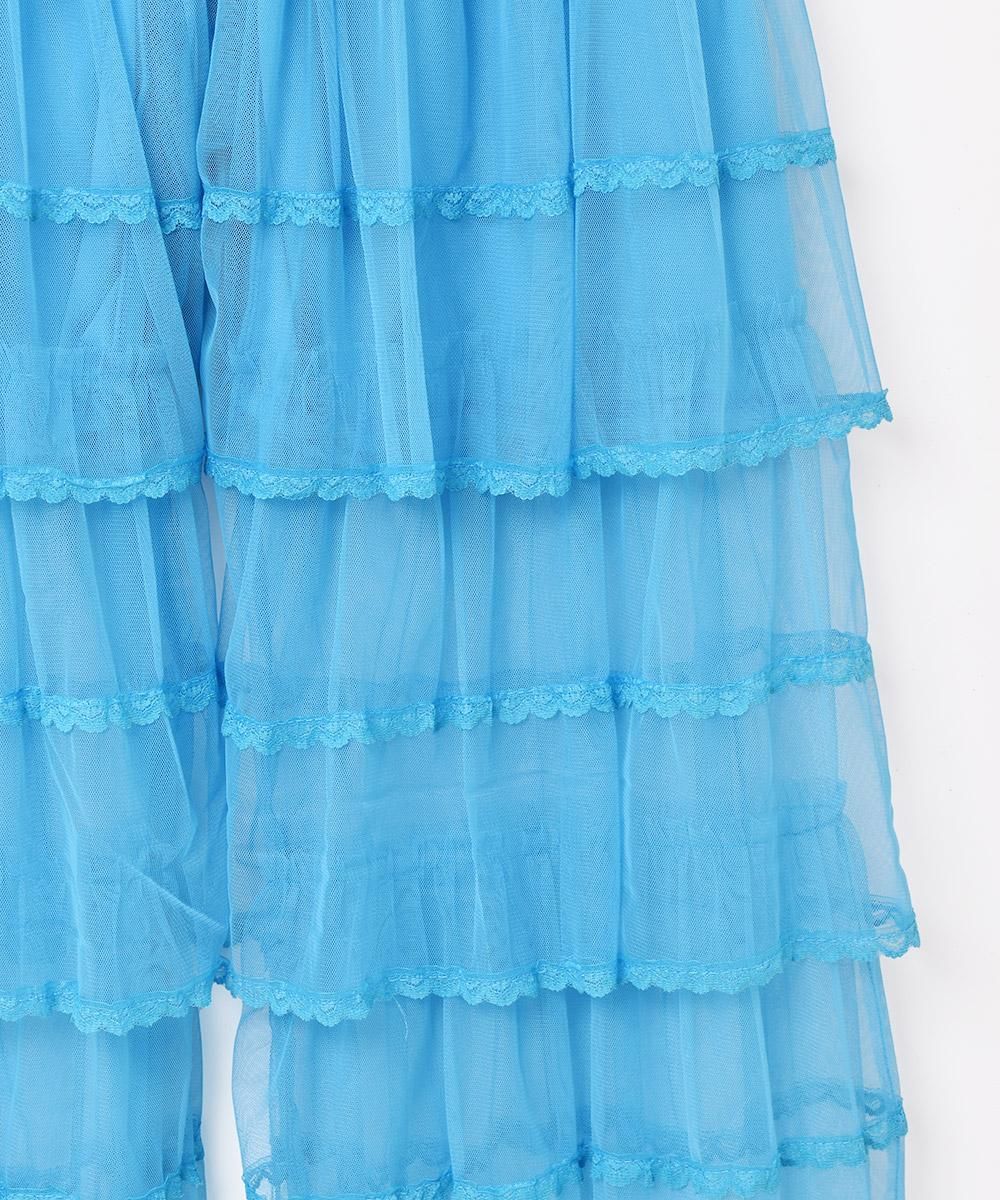 4色展開】「Meridian」チュール ティアード フリル パンツ ブルー