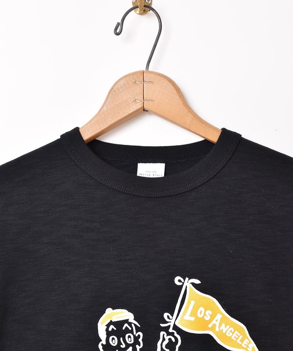 2色展開】プリントTシャツ 「LOSANGELES BOY」 ブラック - 古着