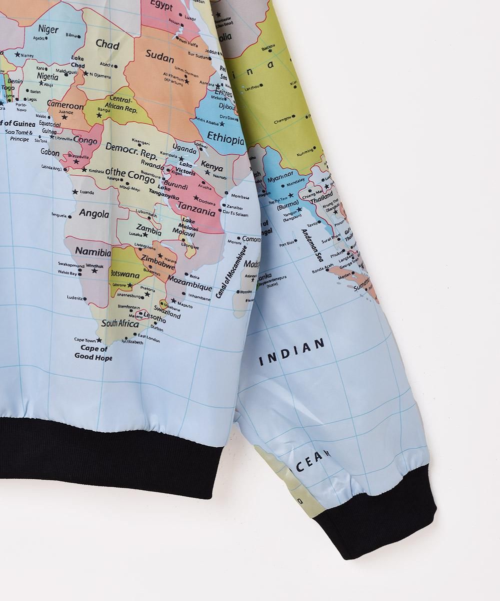 2色展開】「Backers」マップ柄 ジャケット ブルー - 古着屋