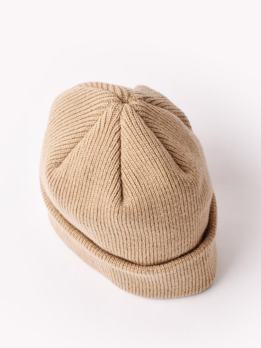 9色展開】刺繍 ニット キャップ ベージュ - 古着屋グレープフルーツ