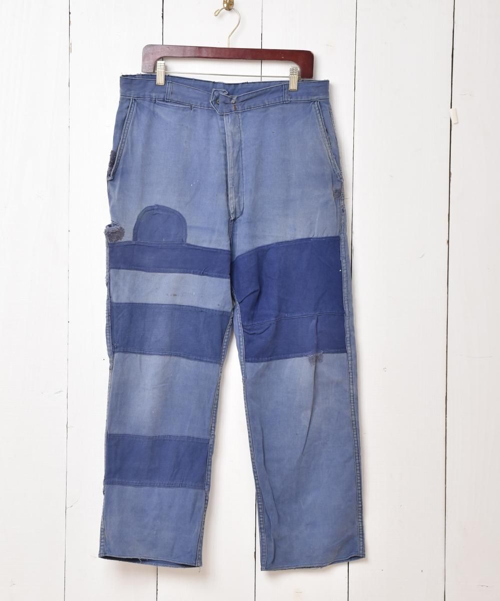 50's ~60's ADOLPHE LAFONT パッチワーク フレンチワークパンツ 50's ~60's ADOLPHE LAFONT パッチワーク フレンチワークパンツ