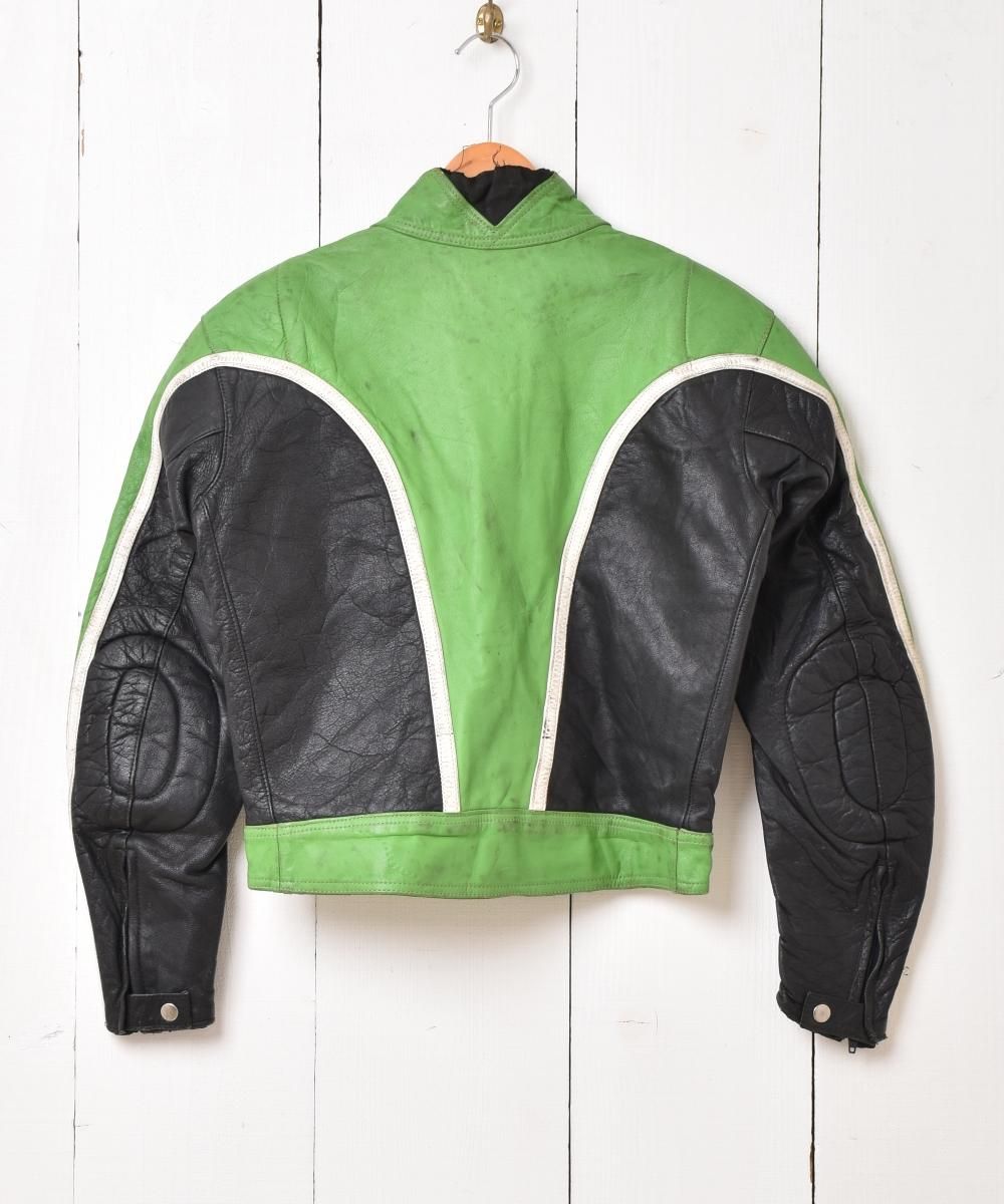 Kawasaki レザー モーターサイクルジャケット - 古着屋 Kawasaki レザー モーターサイクルジャケット - 古着屋