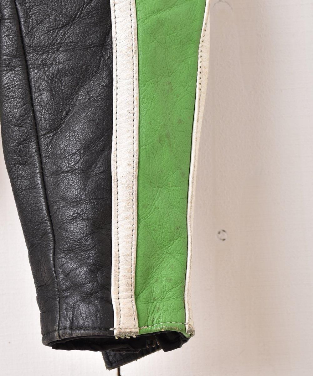 M】Retro Grade グリーンレザー シングルライダース レザー