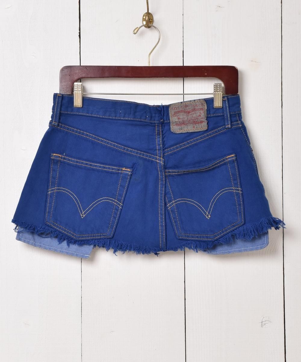 Levi's 後染め デニム ミニスカート - 古着屋グレープフルーツ Levi's 後染め デニム ミニスカート - 古着屋グレープフルーツ