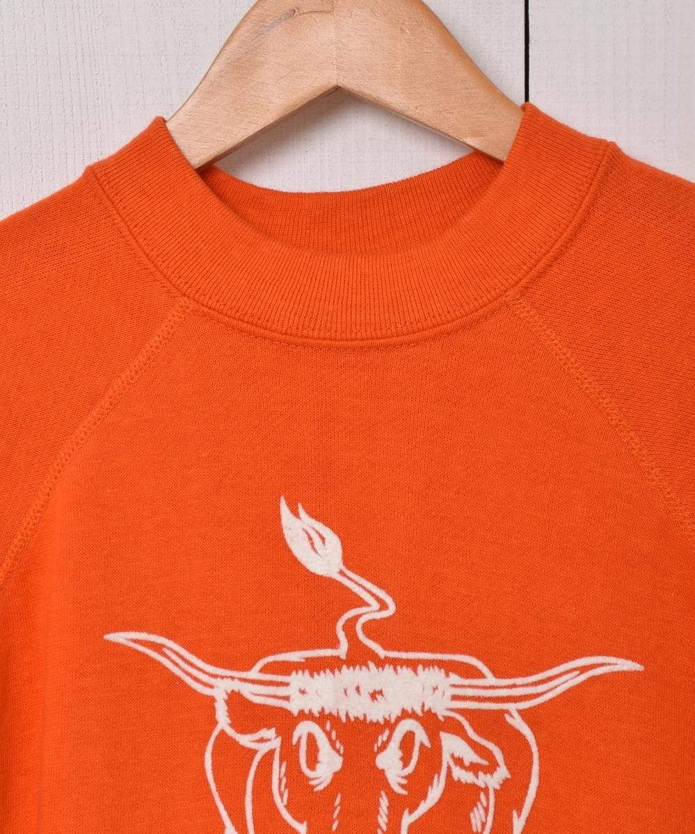 60's TEXAS Longhorns フロッキープリント 半袖 スウェット 60's TEXAS Longhorns フロッキープリント 半袖 スウェット