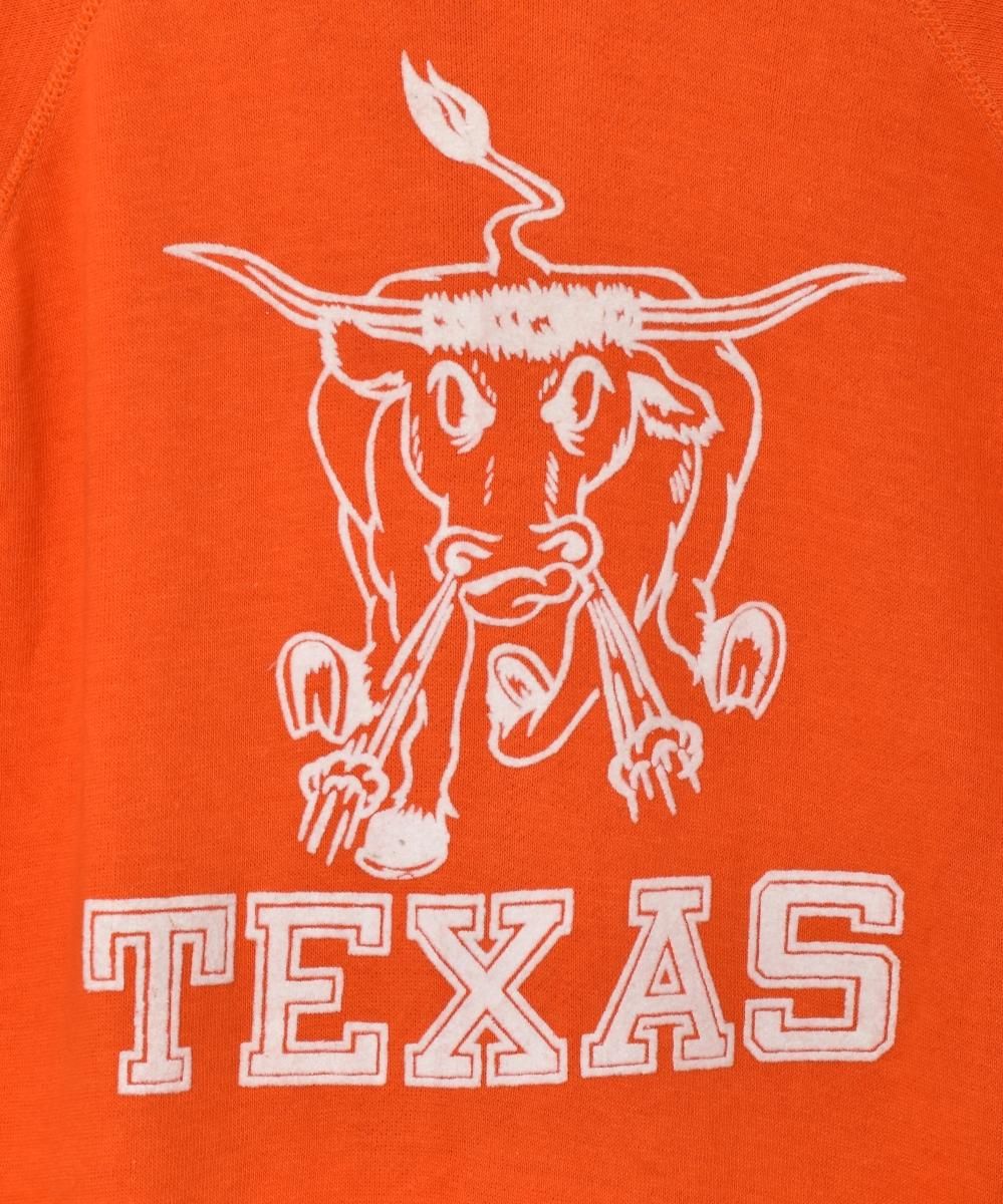 60's TEXAS Longhorns フロッキープリント 半袖 スウェット 60's TEXAS Longhorns フロッキープリント 半袖 スウェット