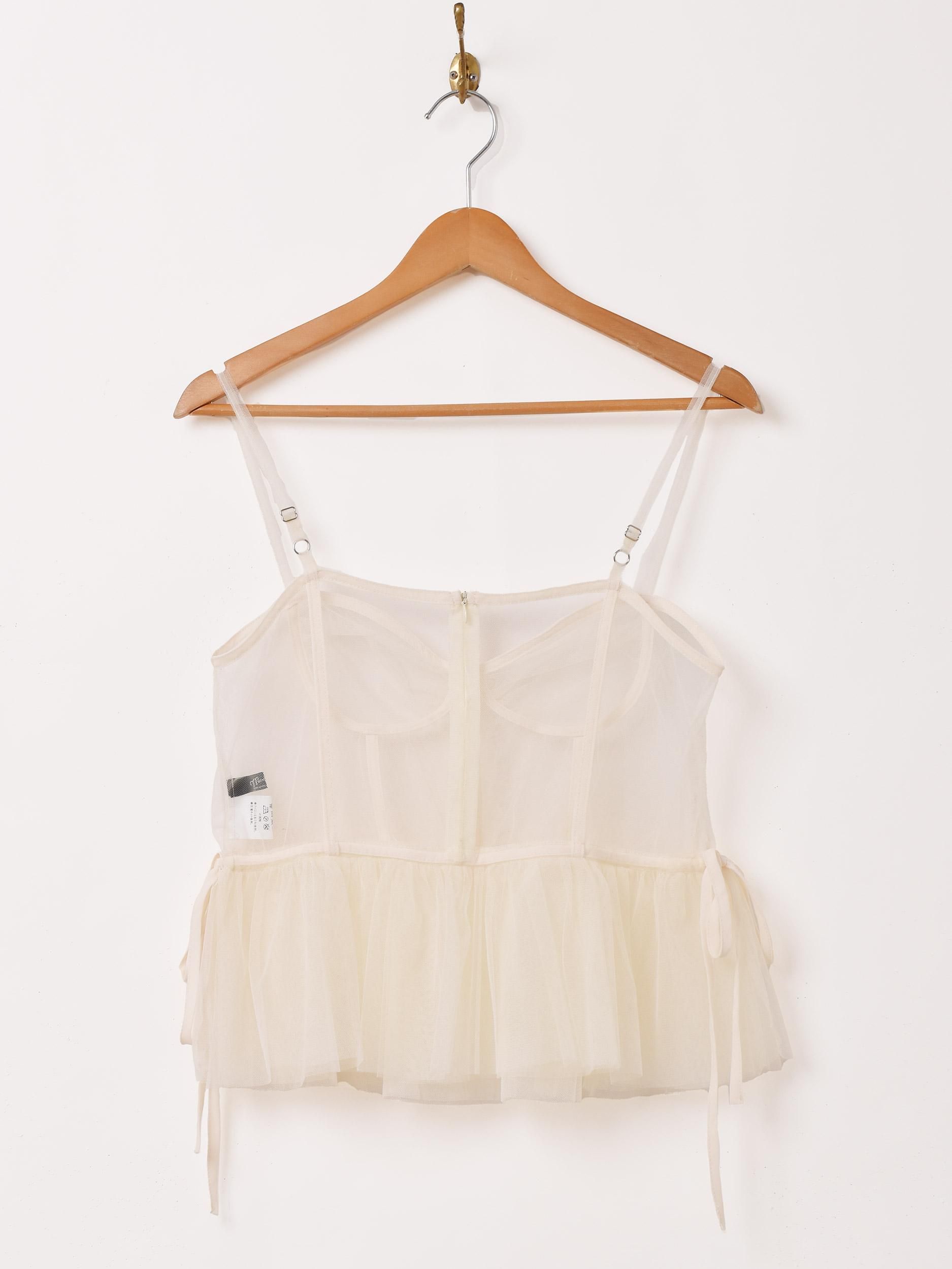 olu. 3wayペプラムチュールビスチェ チュニック ホワイト オルドット Olu. ブラウス シャツ 3wayペプラムチュールビスチェ レディース