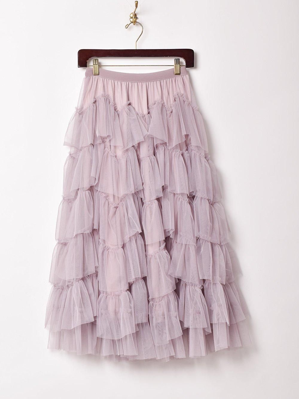 5色展開】「Meridian」チュール ラッフル スカート ライム - 古着屋