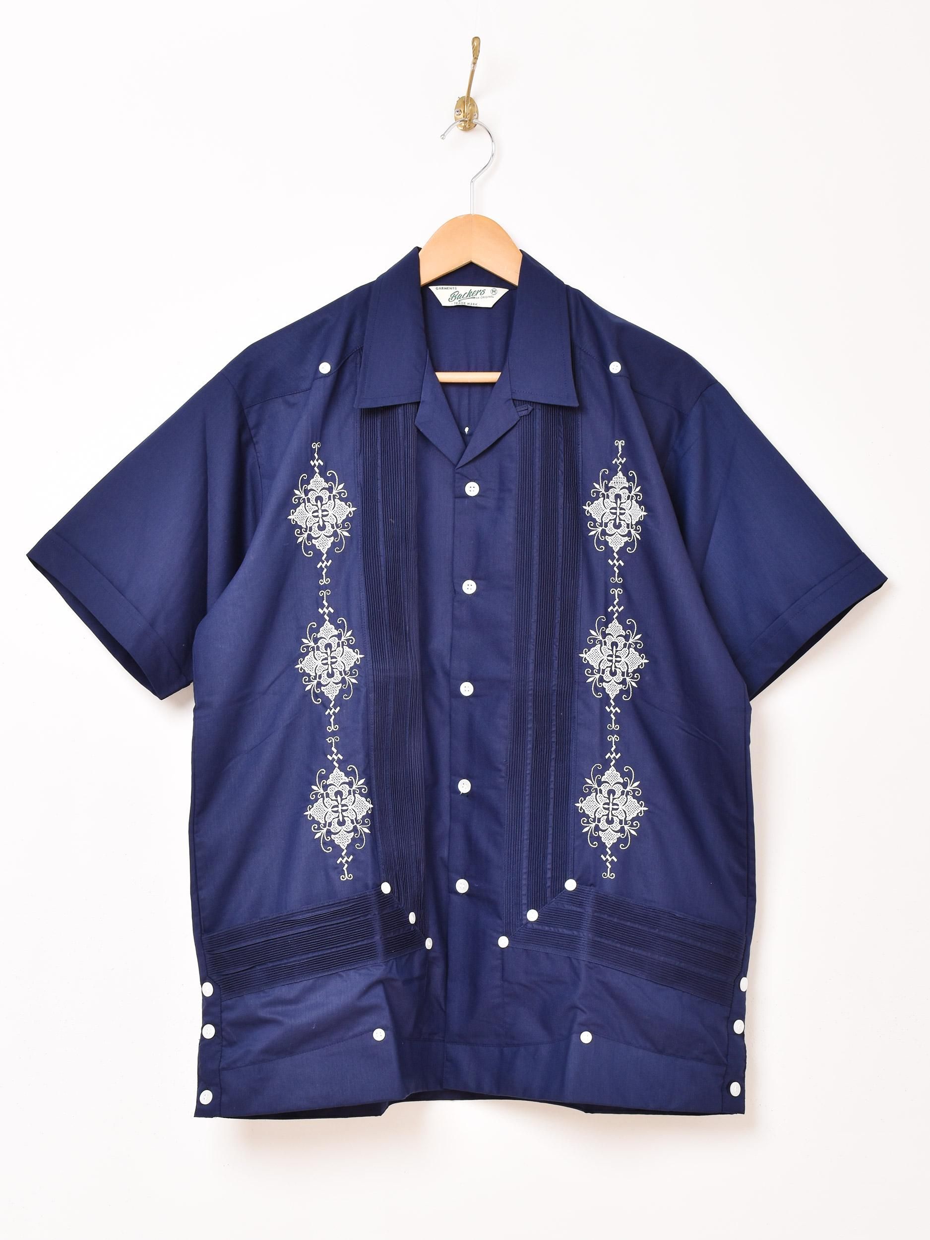 3色展開】「Backers」半袖 キューバシャツ ワインレッド - 古着屋