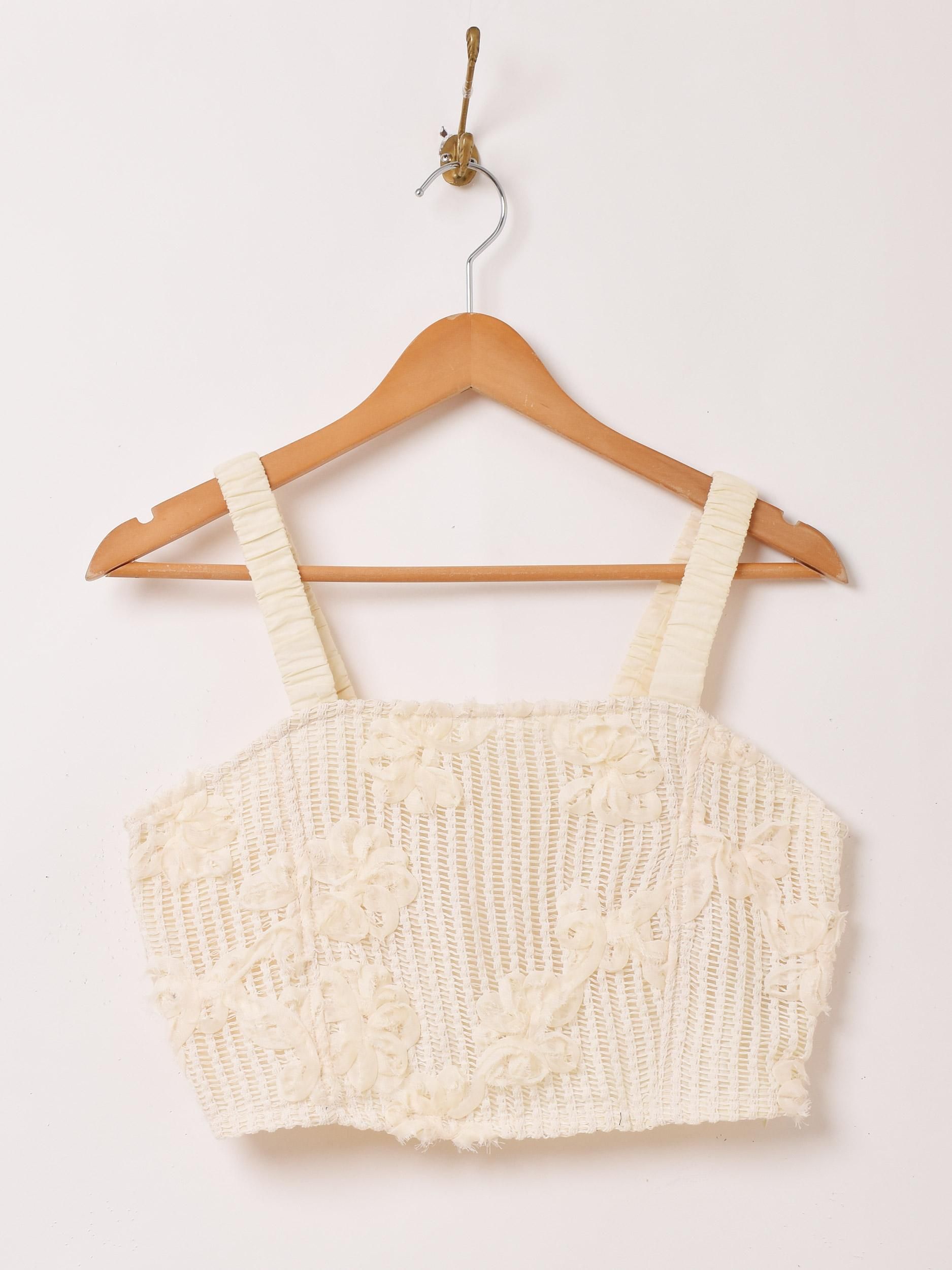 2色展開】「Meridian」フラワーデザイン ビスチェ ホワイト - 古着屋