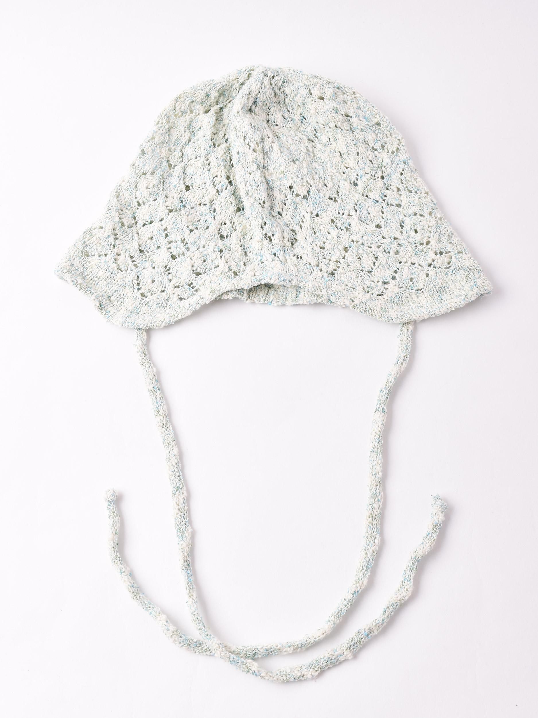 2色展開】ミックスヤーン 紐付き ニットキャップ ミント - 古着屋