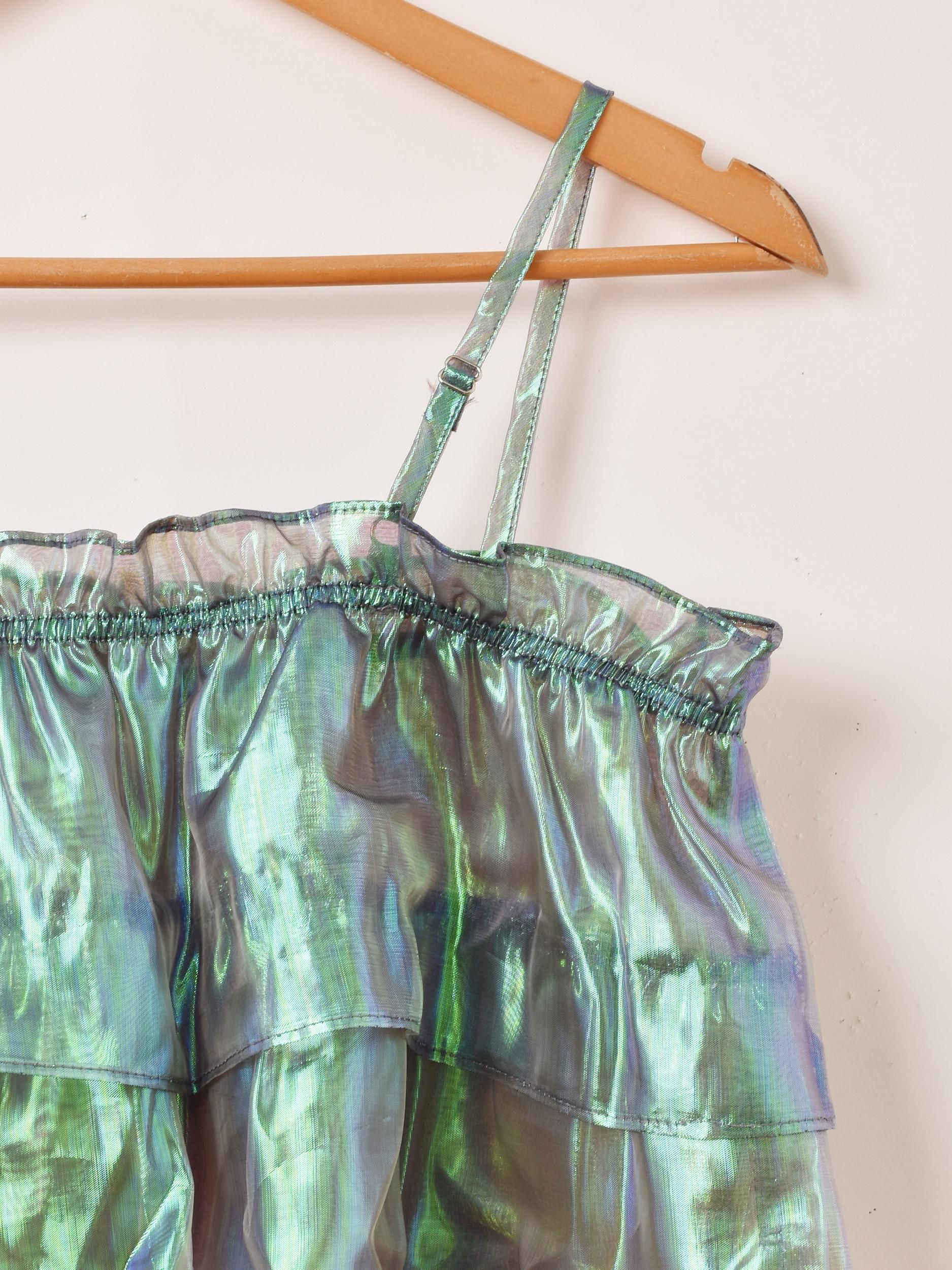 2色展開】「Meridian」オーロラ フリル キャミソール ブラック - 古着