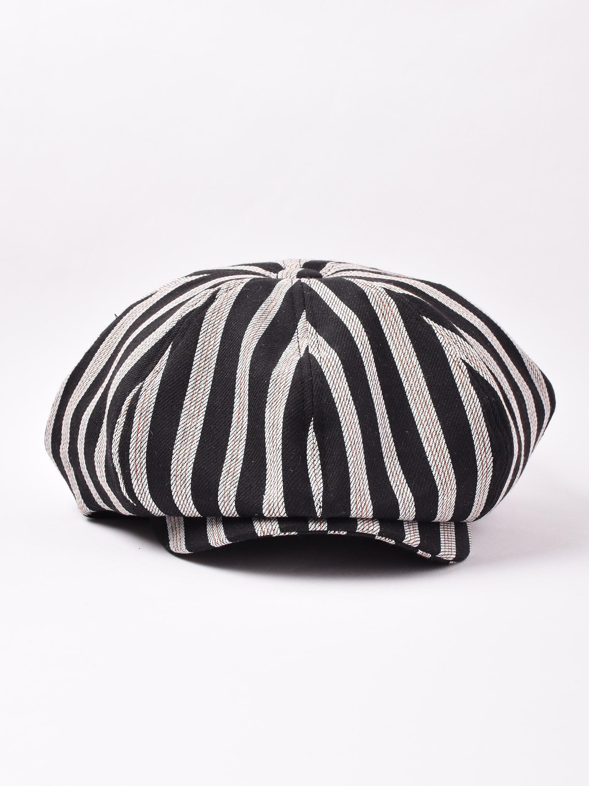 2色展開】ストライプ柄 キャスケット ブラック - 古着屋